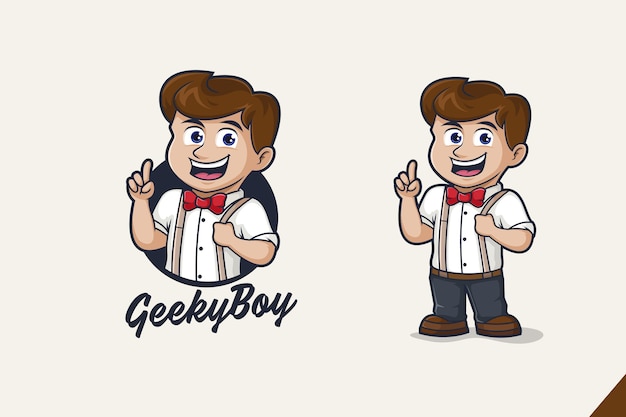 Vecteur logo geeky boy