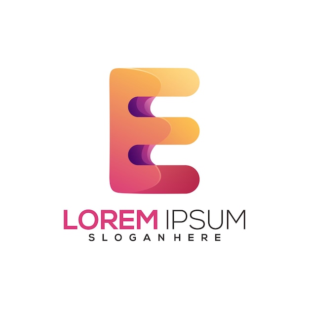 Logo génial lettre e dégradé coloré