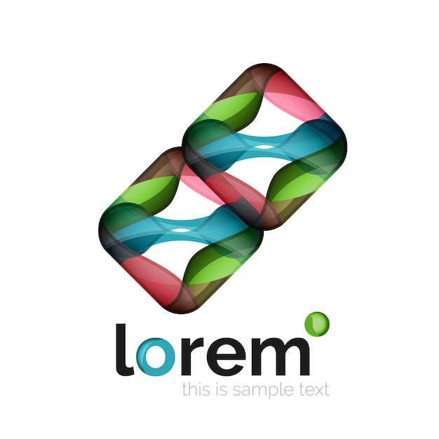 Logo géométrique abstrait créé avec des formes lisses qui se chevauchent