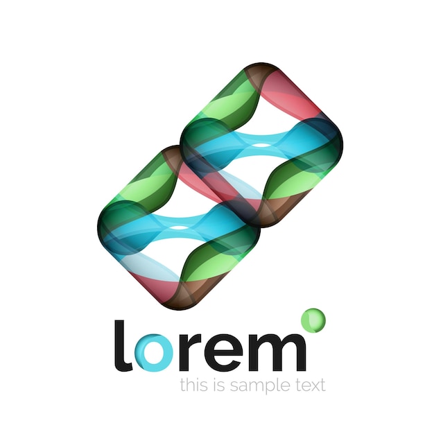 Logo géométrique abstrait créé avec des formes lisses qui se chevauchent