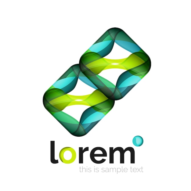 Logo géométrique abstrait créé avec des formes lisses qui se chevauchent