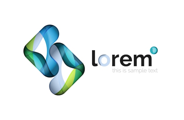 Logo géométrique abstrait créé avec des formes lisses qui se chevauchent