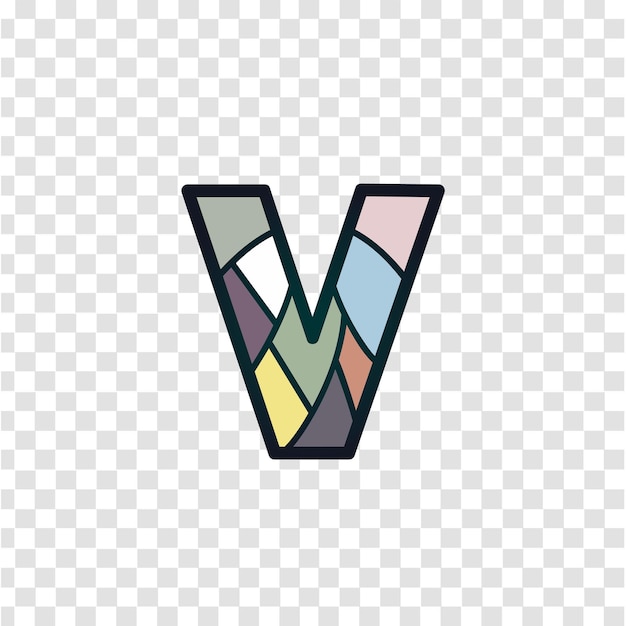 Vecteur logo géométrique coloré abstrait lettre v