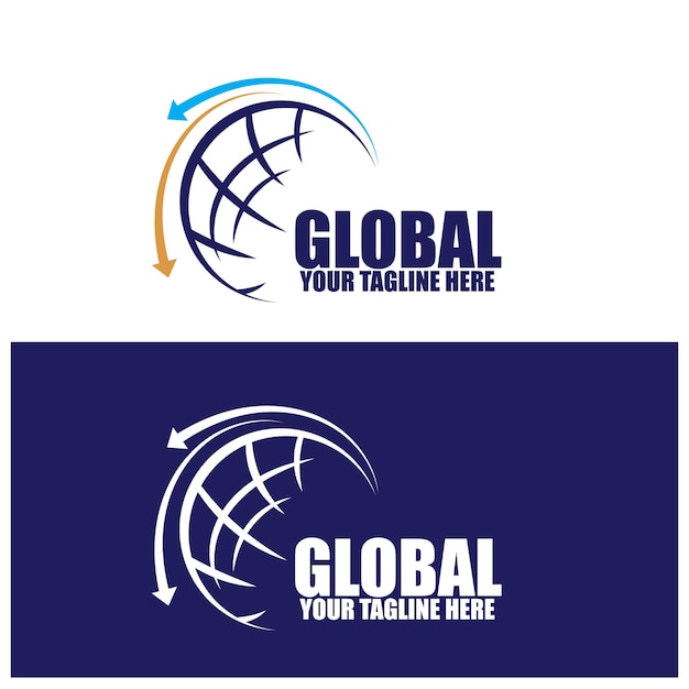 Logo globe et modèle vectoriel