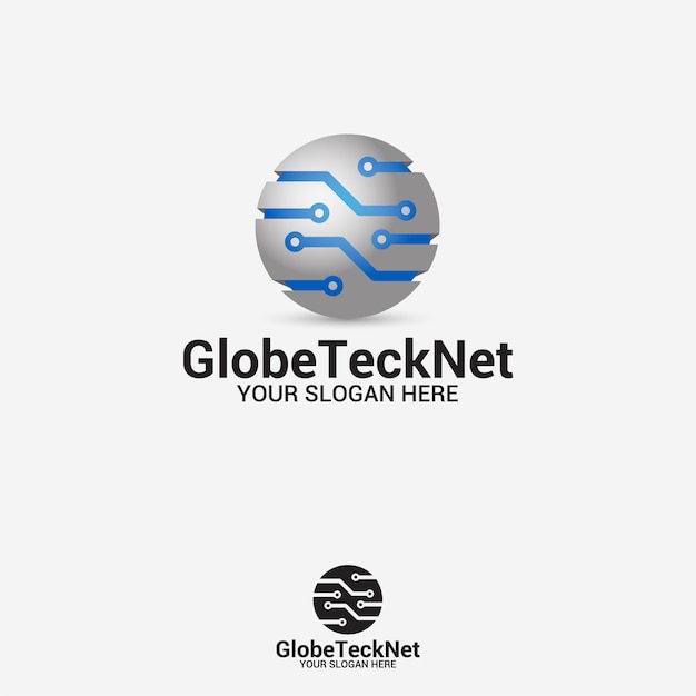 Vecteur logo globe tech net