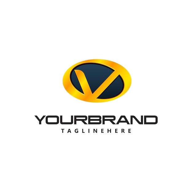 Logo Golden Letter V forme ovale incurvée Auto Guard badge logo automatique