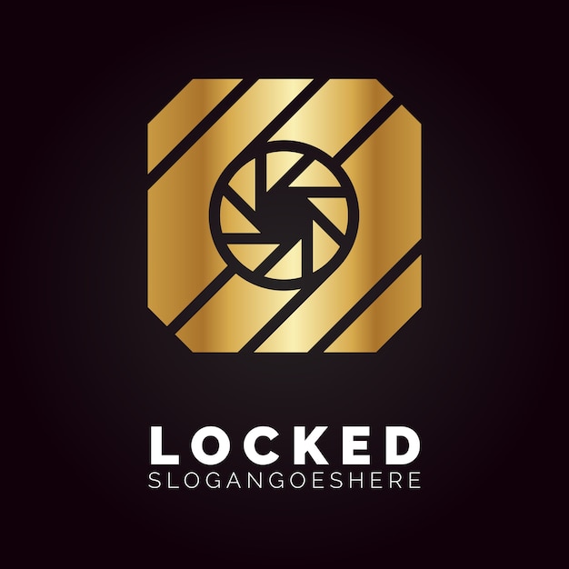 Vecteur logo golden locked