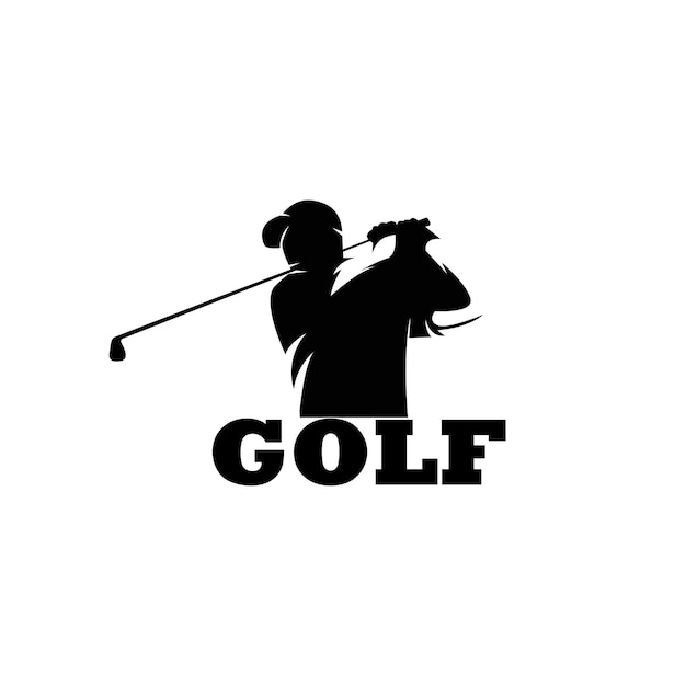 Logo Golf Silhoute Ilustration Design Vecteur