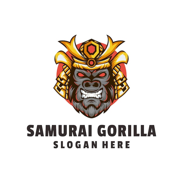 Logo De Gorille De Samouraï