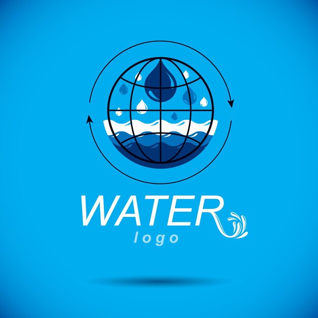 Vecteur logo de goutte d'eau claire bleu vectoriel à utiliser comme symbole de conception marketing. concept de nettoyage du corps.