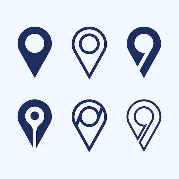 Le logo GPS et MAP, le navigateur, le signe de localisation, le symbole de conception, l'illustration vectorielle