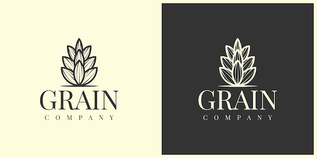 Logo de grain pour le design vintage de l'entreprise