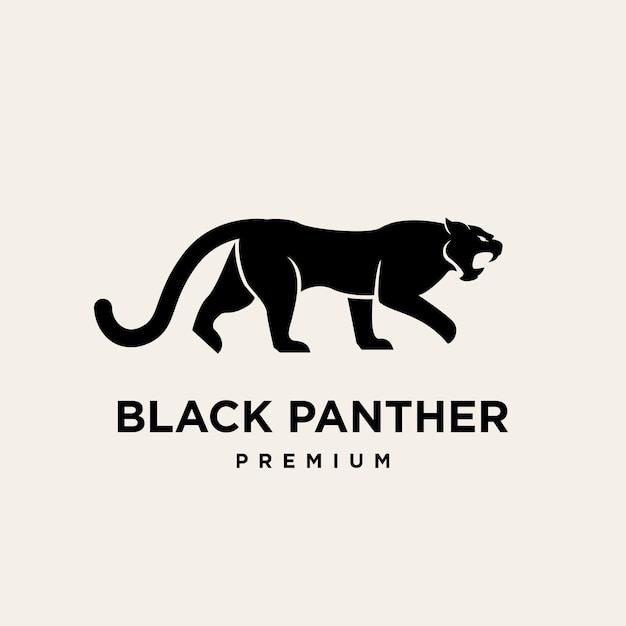 Le logo de la grande panthère noire sur fond blanc