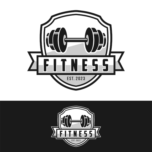 Logo de gym emblèmes étiquettes de fitness et modèle de conception