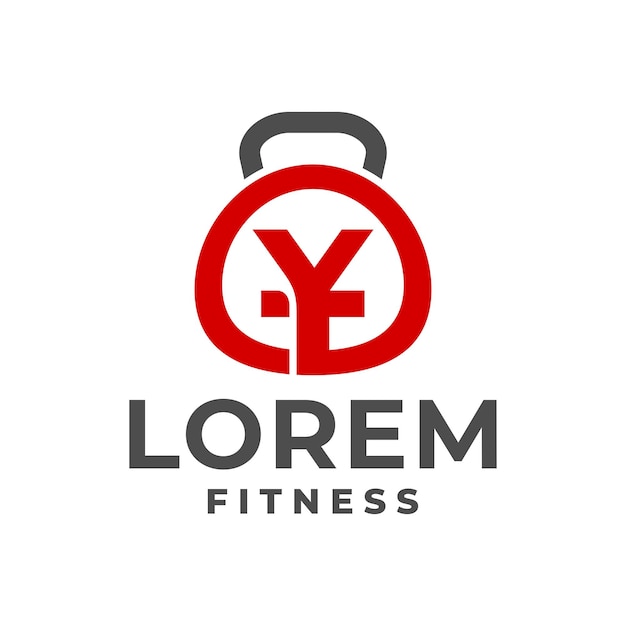 Logo de gym avec lettre YT pour le logo du centre de fitness ou toute entreprise liée au fitness et au sport de gym