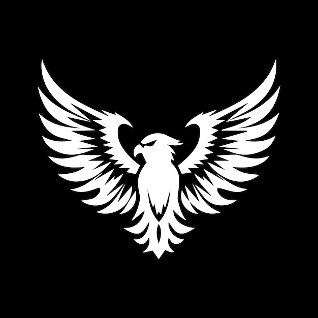 Logo Hawk Wings ou Eagle en noir et blanc