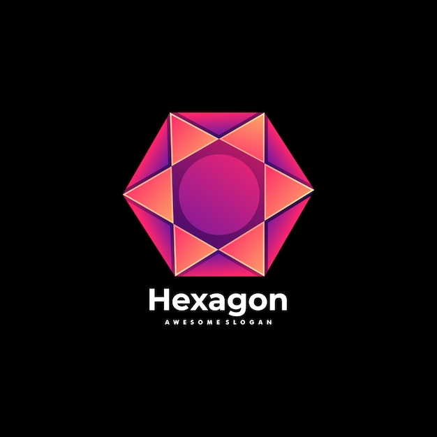 Vecteur logo hexagon gradient