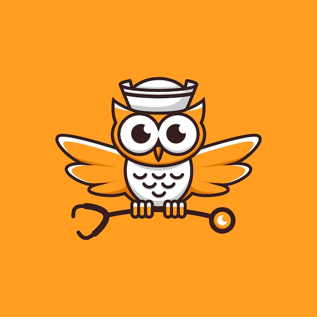 Logo De Hibou D'allaitement Orange