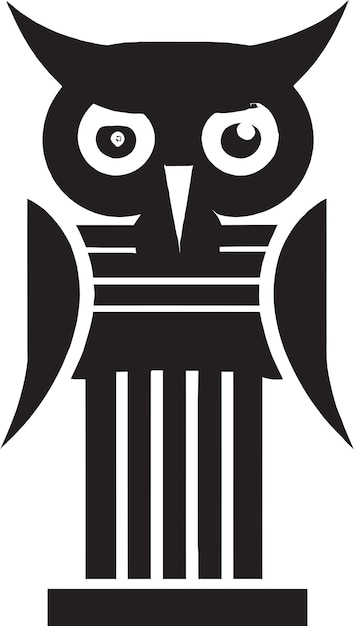 Vecteur logo de hibou minimaliste avec monogramme