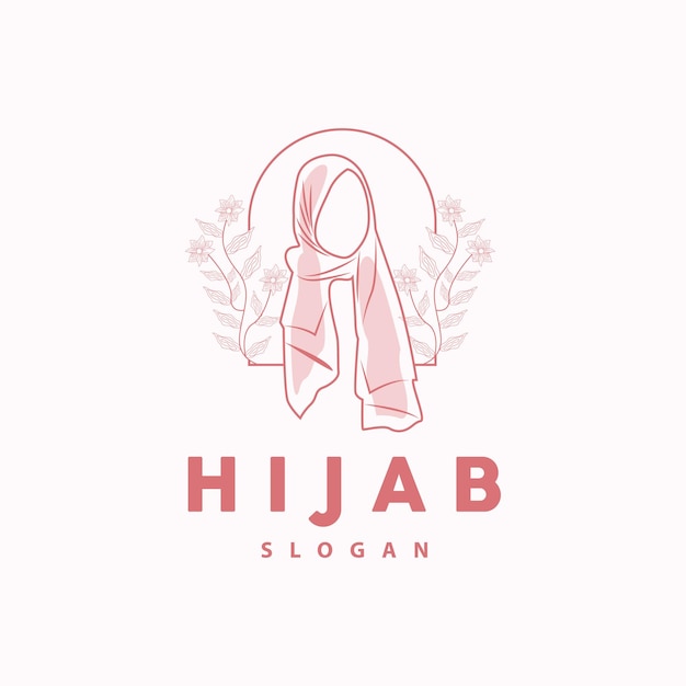 Vecteur logo hijab mode produit vecteur marque femmes musulmanes conception boutique hijab