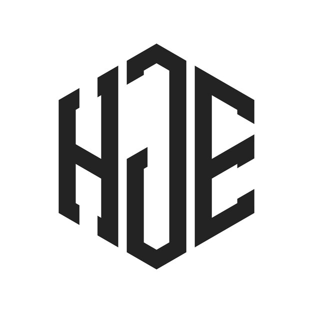 Le logo HJE est conçu avec les initiales HJE et le monogramme en forme d'hexagone.