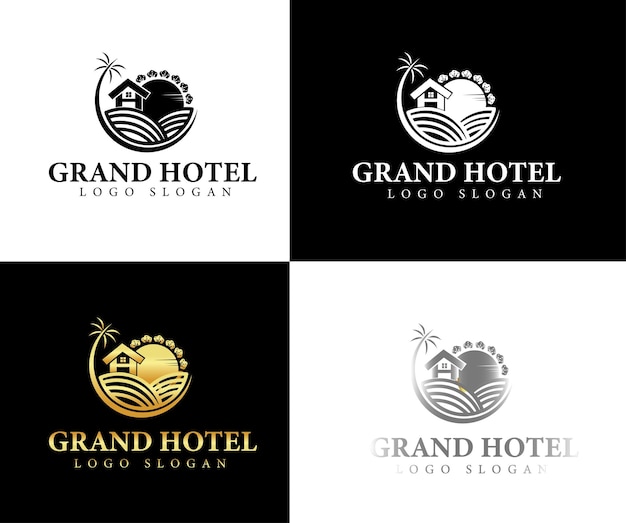 Logo Hôtel mono gramme avec style monogramme