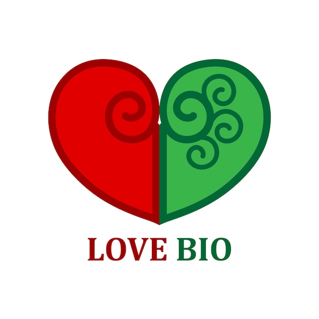 Vecteur logo icône amour bio