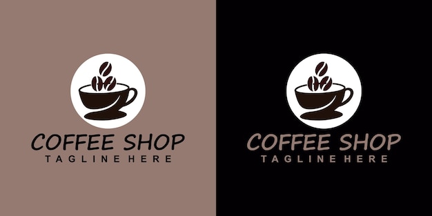 Logo D'icône De Café Et Inspiration De Conception De Logo De Café Avec élément Créatif Vecteur Premium