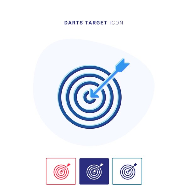 Logo D'icône De Cible De Fléchettes Et Modèle Vectoriel