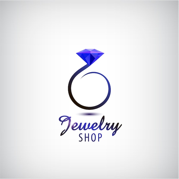 Vecteur logo d'icône de diamant violet vectoriel isolé bijoux de mode identité de logo cristal 3d moderne