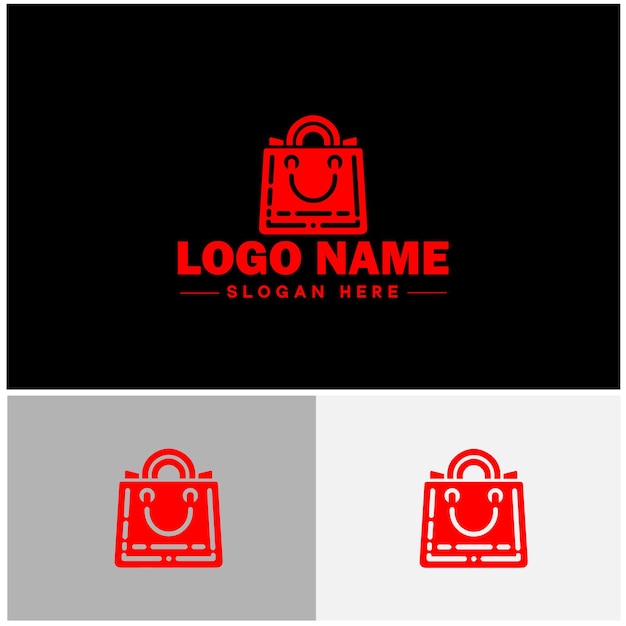 Vecteur logo de l'icône du sac d'achat des magasins en ligne de luxe des sacs à main de mode logo vectoriel du signe de commande