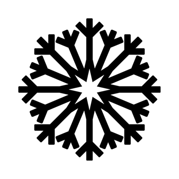 Logo d'icône de flocon de neige. Symbole de neige de vecteur de Noël