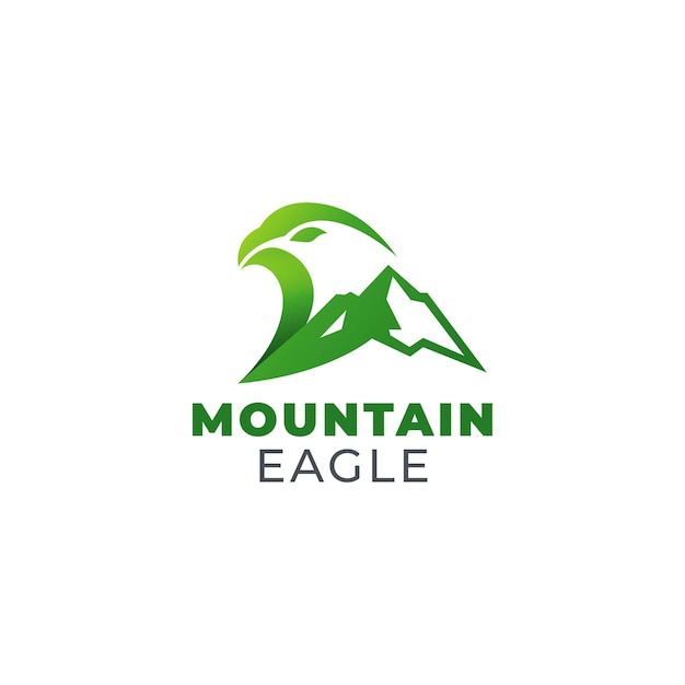 Vecteur logo d'icône illustration aigle de montagne