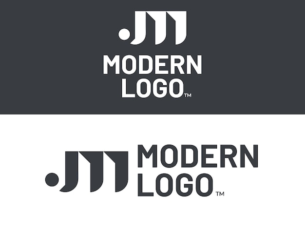 Le logo de l'icône de la lettre de l'alphabet J M JM MJ