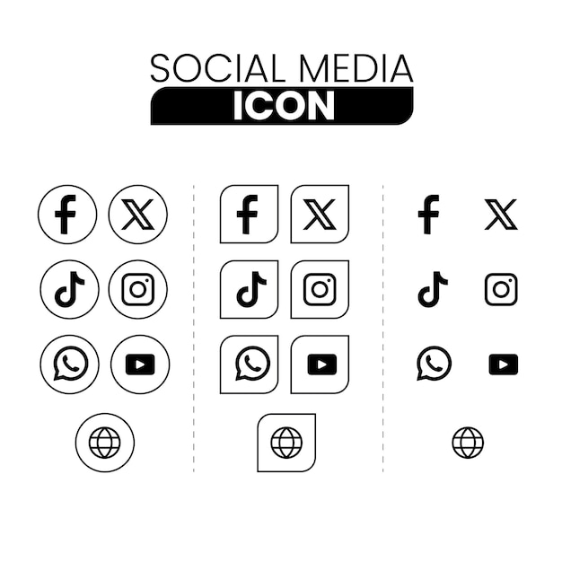 Vecteur le logo de l'icône des médias sociaux