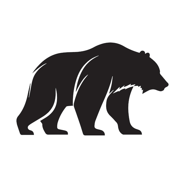 Logo d'icône d'ours Illustration vectorielle noir et blanc moderne minimale Logo de l'entreprise propre