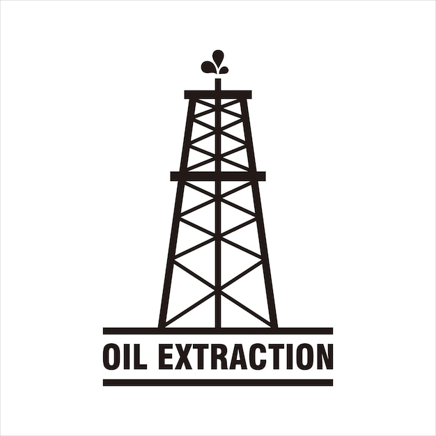 Vecteur logo d'icône de plate-forme pétrolière isolé, vecteur de modèle de conception sur fond blanc.