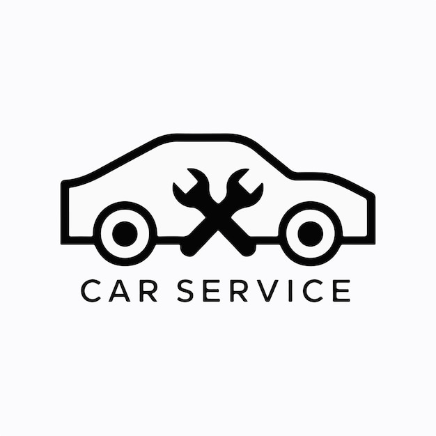 logo de l'icône de service de voiture minimale sur fond blanc