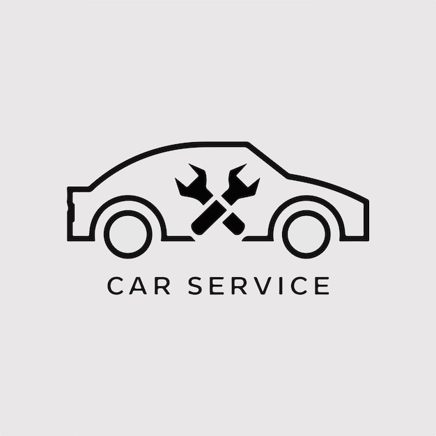 logo de l'icône de service de voiture minimale sur fond blanc