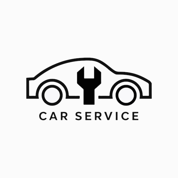 logo de l'icône de service de voiture minimale sur fond blanc
