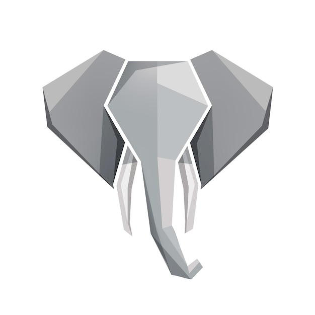 Vecteur le logo de l'icône de la tête d'éléphant en origami vectoriel isolé