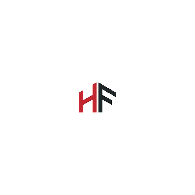 Vecteur logo iconique pour le secteur de la construction avec combinaison des initiales hf