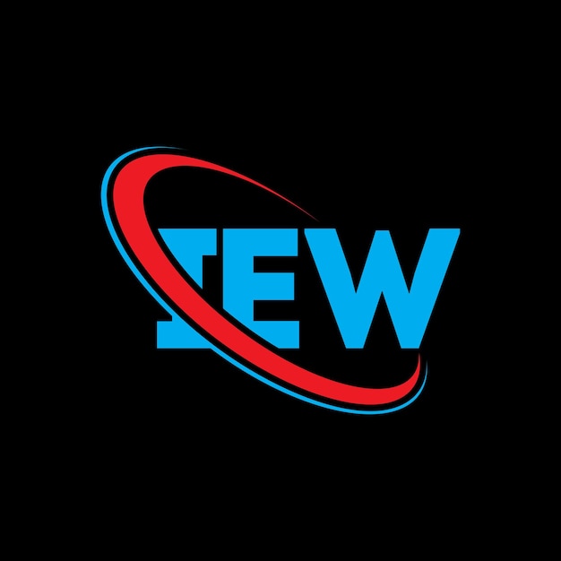 Vecteur le logo de l'iew, la lettre d'iew et les initiales du logo sont liés par un cercle et des majuscules, le logo est un monogramme, la typographie est une marque pour les entreprises technologiques et l'immobilier.