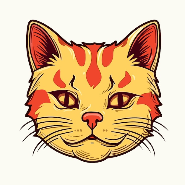 Logo d'illustration d'avatar de visage de chat