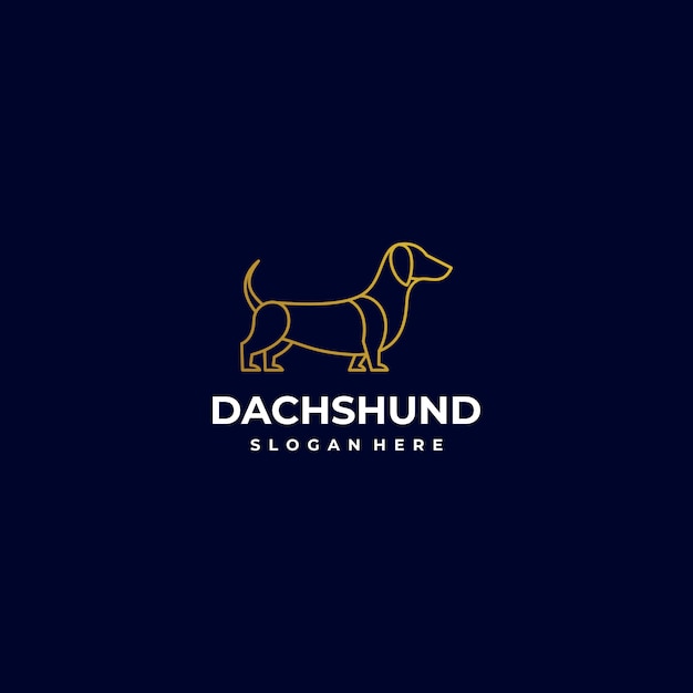 Logo Illustration Chien Style Art Ligne.