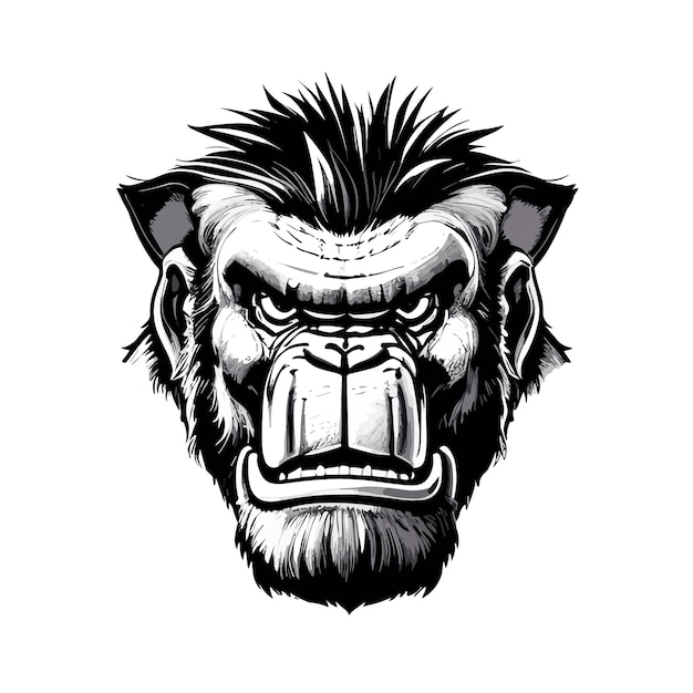 Vecteur le logo de l'illustration de la conception d'art vectoriel du gorille et le design du t-shirt
