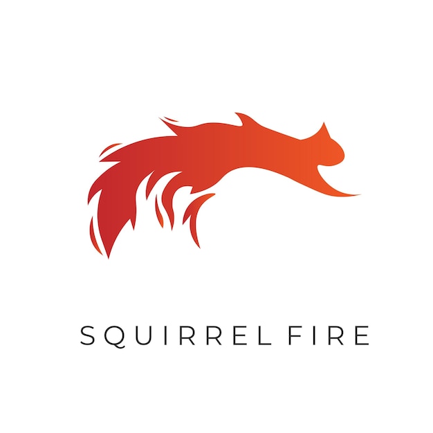 Logo D'illustration D'écureuil De Feu Sautant