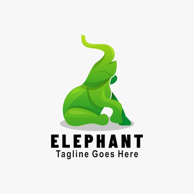 Logo Illustration éléphant Gradient Style Coloré.