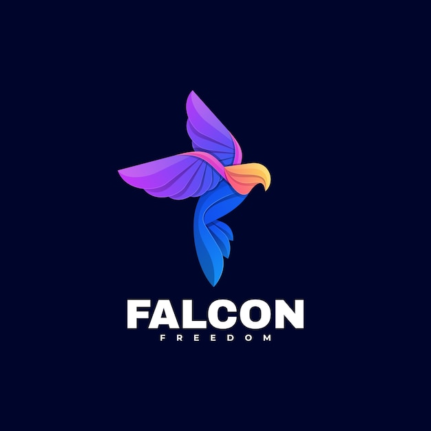 Vecteur logo illustration falcon gradient style coloré.