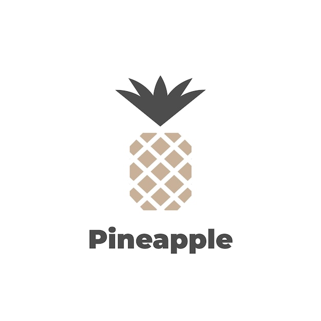 Logo D'illustration De Fruits Ananas Doré élégant